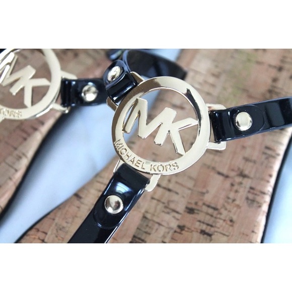 Michael kors sandals cork jelly thong black gold - Picture 3 of 6